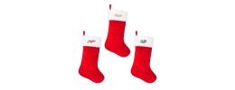 Red and White Embroidered Christmas Stocking