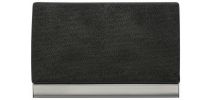 PU and stainless steel business card holder Matteo