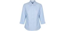 Womens Oxford Weave 3/4 Sleeve Shirts