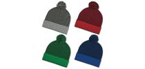 Knit Pom Striped Beanie Cuff