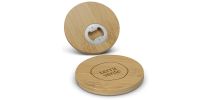 Bamboo Bottle Opener Coaster - Round