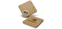 Bamboo Bottle Opener Coaster - Square