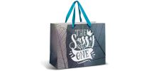 Large Ribbon Handle Paper Bag - Full Colour