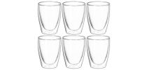 Caffe Twin Wall Glass 250ml Set of 6 -  AVANTI