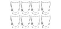 Caffe Twin Wall Glass 250ml Set of 8 -  AVANTI