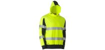 Taped Two Tone Hi Vis Contrast 4 Way Stretchy Hoodie - Yellow/Navy