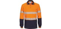 HIVIS Segment Tape Cotton Jersey Polo - Long Sleeve