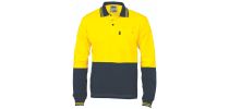 HiVis Cool-Breeze Cotton Jersey Polo Shirt with Under Arm Cotton Mesh - Long Sleeve