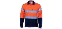 Hivis Cool-Breeze Cotton Jersey Polo With CSR R/Tape - Long Sleeve