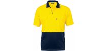 HiVis Cool-Breeze 2 Tone Cotton Jersey Polo Shirt with Twin Chest Pocket - Short Sleeve