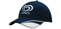 Brushed Heavy Cotton Cap with Mesh Inserts on Peak