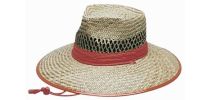 Natural Straw Hat Orange Trim