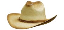 Sprayed Cowboy Straw Hat Leather Drawstring