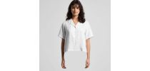 Womens Linen Short Sleeve Shirt