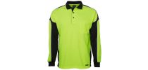 Hi Vis LONG SLEEVE POLO WITH ARM PANEL