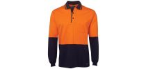 Hi Vis Long Sleeve Cotton Polo