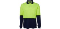 Hi Vis Long Sleeve Cotton Back Polo