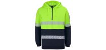 Hi Vis (D+N) 1/2 ZIP SEGMENTED TAPE HOODIE