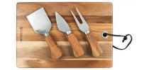 Rectangleangular Cheese/Serving Baord with 3 Cheese Knives