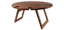 Folding Picnic Table Large Round Acacia
