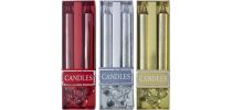Two glitter candles with glass holder Alexia