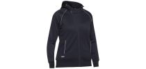 Women's Fleece Zip Front Hoodie with Sherpa Lining - Navy