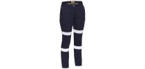Women's Taped Cotton Cargo Pants - Navy