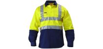 3M Taped Hi Vis Drill Shirt - 2 Tone Long Sleeve - 2 Reflectors