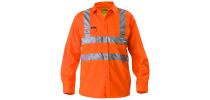 3M Taped Hi Vis Drill Shirt - Long Sleeve - Orange - 2 Reflectors