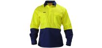 Closed Front Hi Vis Drill Shirt - 2 Tone Long Sleeve