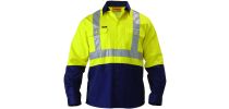 3M Taped Hi Vis Drill Shirt - 2 Tone Long Sleeve - 1 Reflector