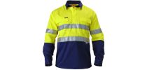 3M Taped Closed Front Hi Vis Shirt - 2 Tone Long Sleeve
