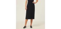 Crepe Stretch Midi Length A-Line Skirt