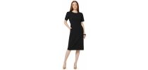 Wool Blend Twill Short Sleeve Dress