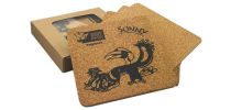 Vineyards Cork Coaster Square Set of 4