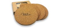 Vineyards Cork Coaster Round Set of 4