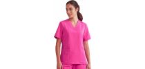 Womens Pink V-Neck Scrub Top