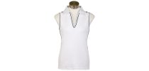 Ladies Dove Piped Sleeveless Polo