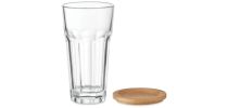Reusable Glasstumbler With Bamboo Lid