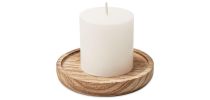 Candle On Wooden Plate