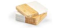 Kahlo Bamboo and Marble Coaster Set