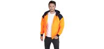 Mens' Contrast Hi Vis Fleece Zip Hoodie