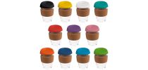 12oz/340ml Glass Karma Kup Cork Band Silicon Lid