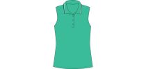 Ladies Solid Pique Sleeveless Polo