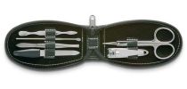6 Tool Manicure Set In Leather Pouch - Round