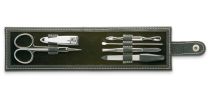 6 Tool Manicure Set In Leather Pouch - Rectangle