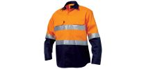 Mens Reflective Spliced Drill Shirt Long Sleeve