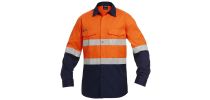 Mens Workcool2 Hi Vis Reflective Spliced Shirt Long Sleeve