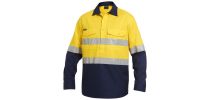 Mens Workcool2  Reflective Spliced Closed Front Shirt Long Sleeve