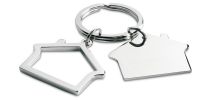 House Shaped Metal Keychain